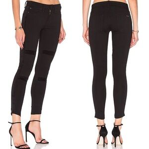 NEW $235 Hudson Jeans Amory Super Skinny Black Velvet Tuxedo Stripe Revolve